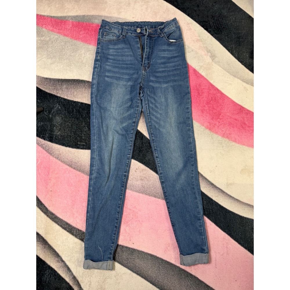 SHEIN Womens High Waisted Skinny Jeans Medium Wash Denim Size 6 EU 38 M